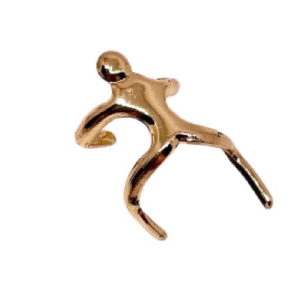 ❤️ FREE Man Climbing Boho Peasant Minimalist Modern Art Chic Earring Ear Cuff